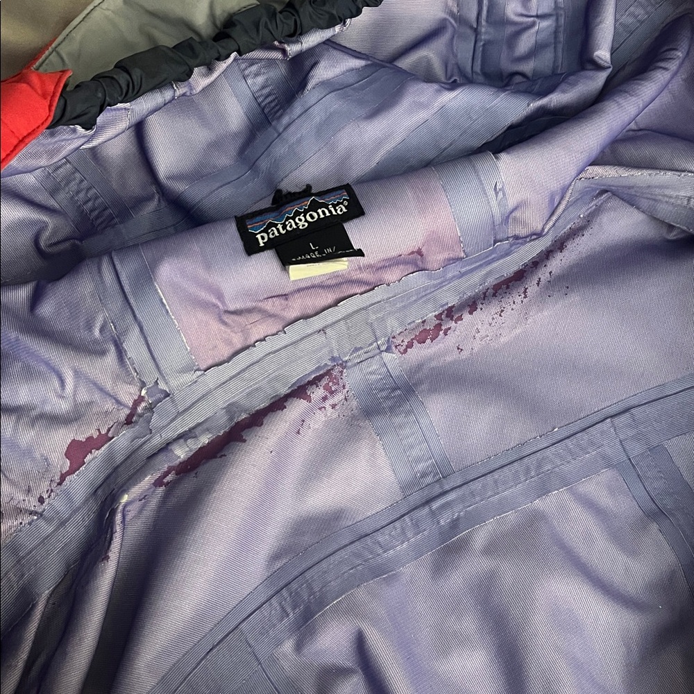 Vintage Patagonia Triolet Jacket Men Size Large Red Gorpcore Distressed Ski 90s - Picture 14 of 16
